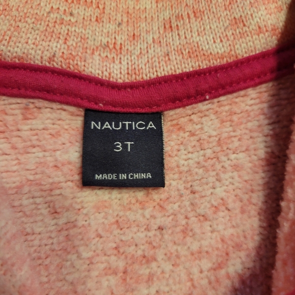 3t Pink Nautica zip up sweater. - Picture 3 of 3